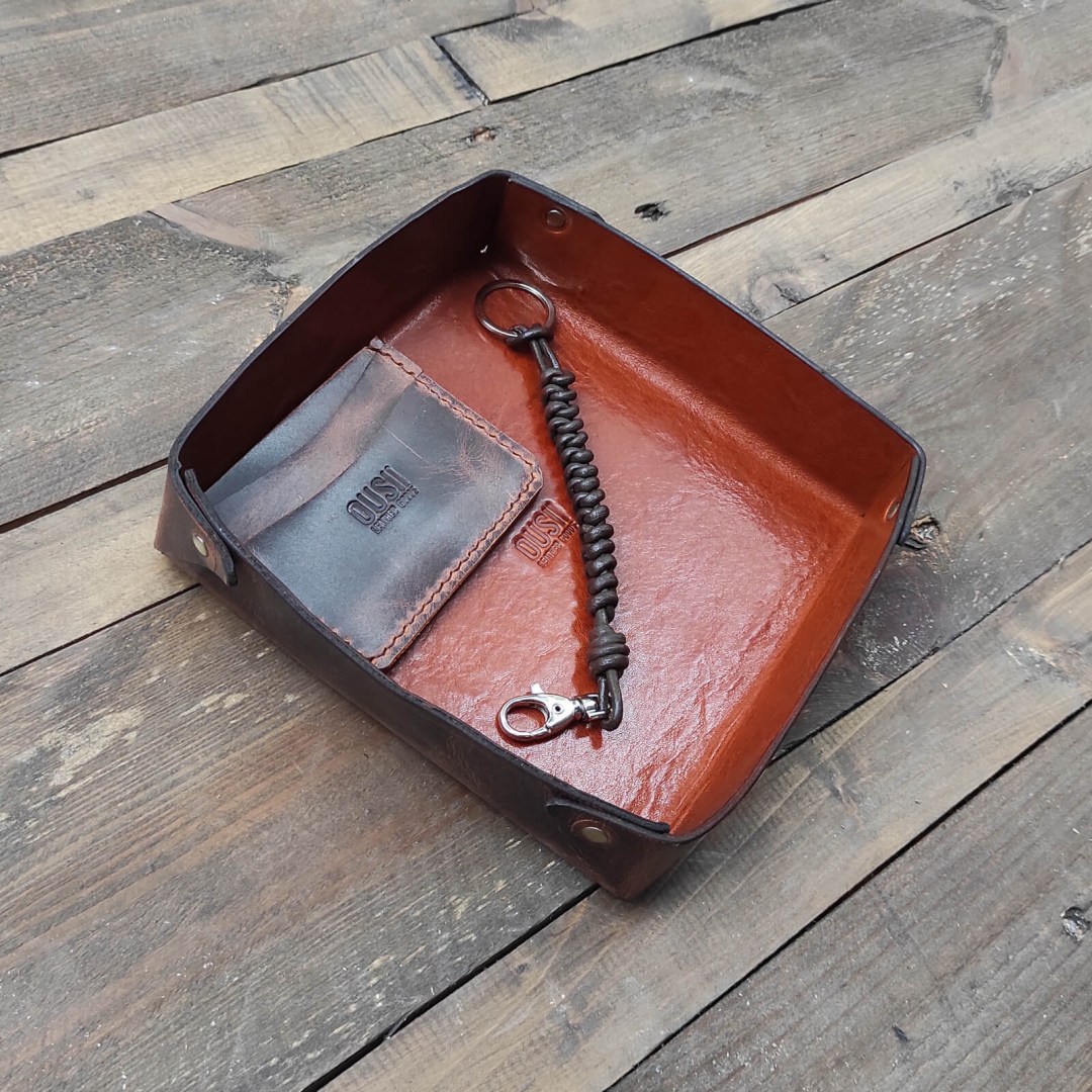 handmade leather tray OUSI leather goods