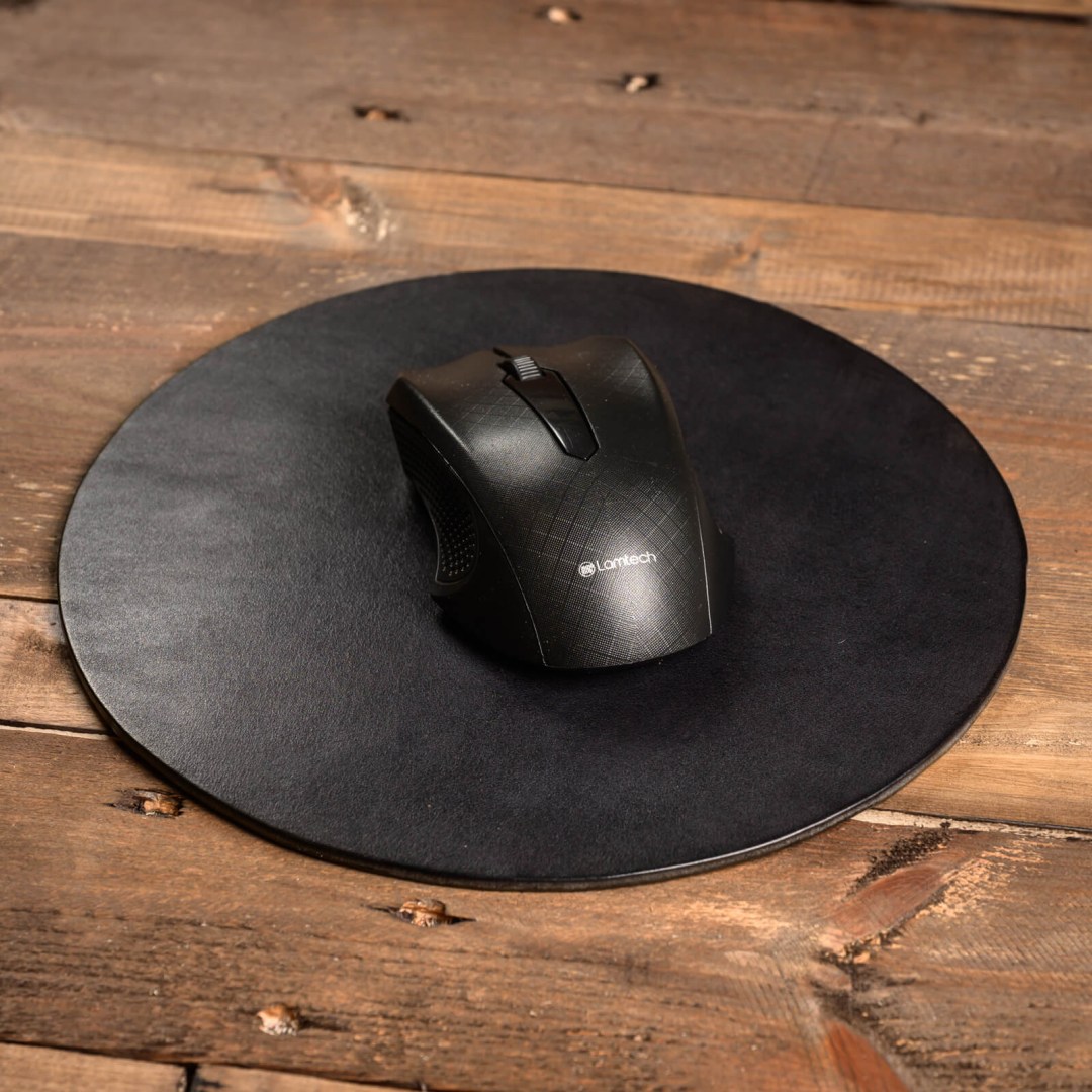 Δερμάτινο mousepad ROUND με δυνατότητα χάραξης