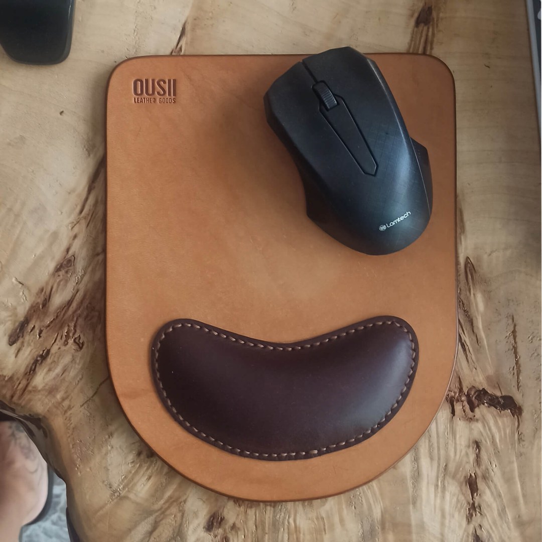 mousepad Ραμμένο στο χέρι με μπέζ κηρωμένη κλωστή για ανθεκτικότητα